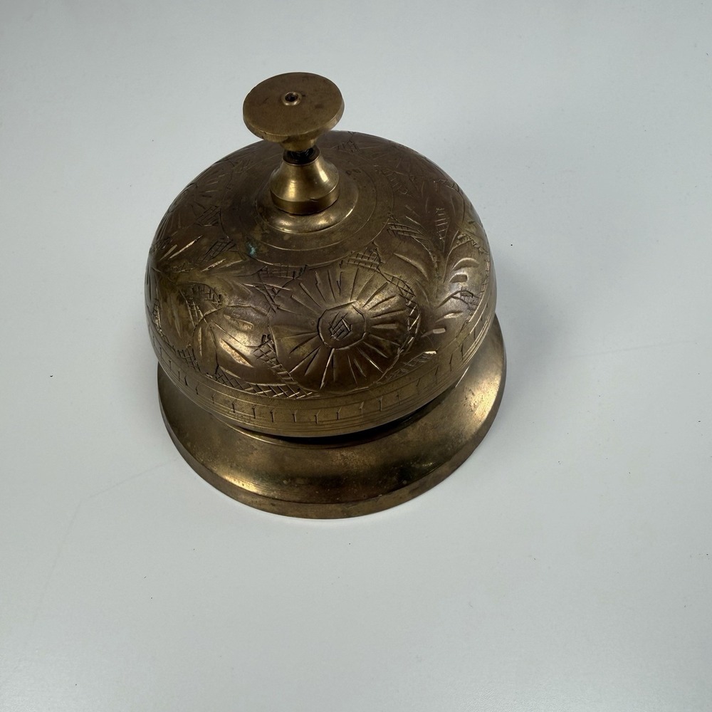 Vintage Brass Victorian Style Hotel Reception Counter Bell